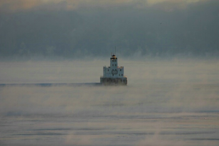 Lighthouse in Sea Smoke - ID: 333542 © Robert Hambley