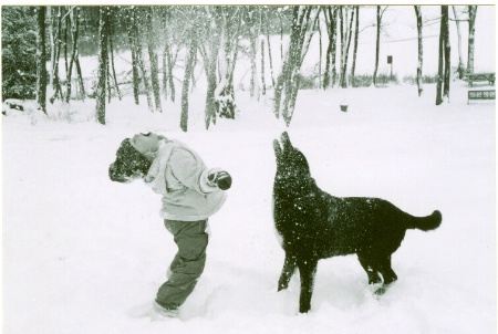 catching snowflakes