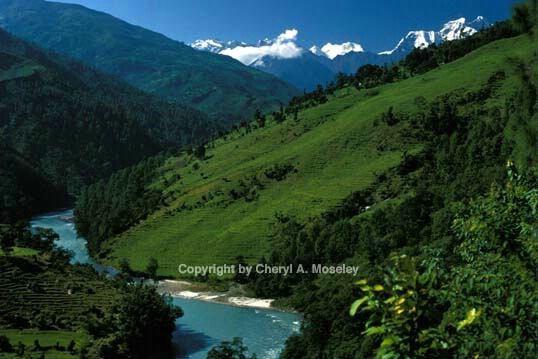 Gauri Shankar mtn w/glacial river - ID: 355831 © Cheryl  A. Moseley