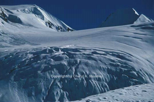  Large crevasse w/distant roped team - ID: 355834 © Cheryl  A. Moseley