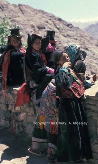 Ladakhi women @ wall - ID: 355853 © Cheryl  A. Moseley