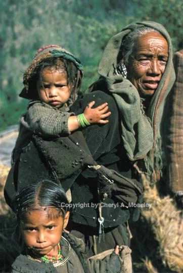 Grandmother & 2 grandchildren, India - ID: 360211 © Cheryl  A. Moseley