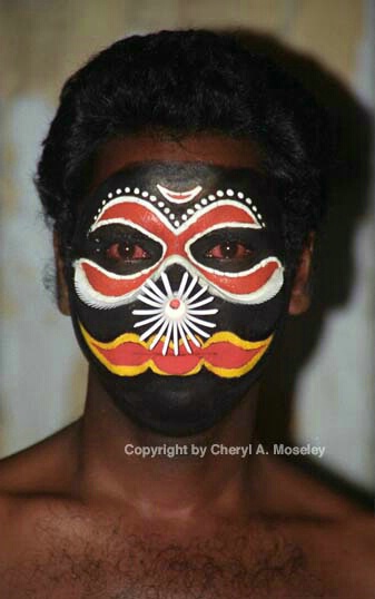 Kathakali dancer, Kerala, India  (blk face)12-17 - ID: 362477 © Cheryl  A. Moseley