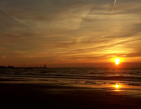 Sunset at Zeebrugge (Belgium)