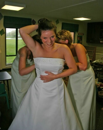 Bride getting ready