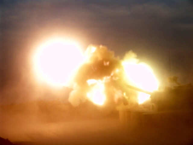 Paladin Tank Fire Mission in Iraq