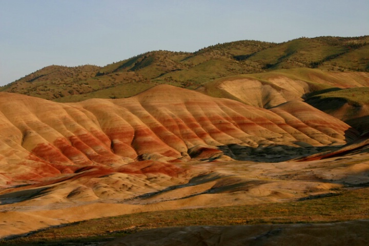 Painted hill at sunset