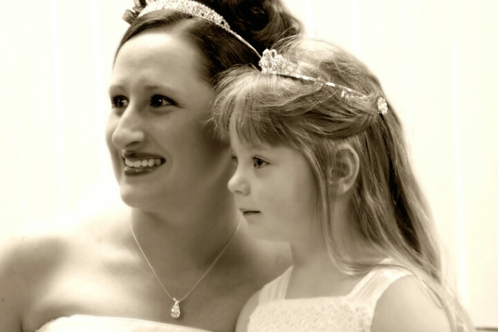 The bride and her flowergirl
