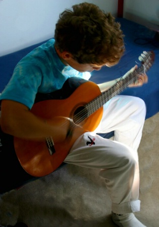 playing guitar