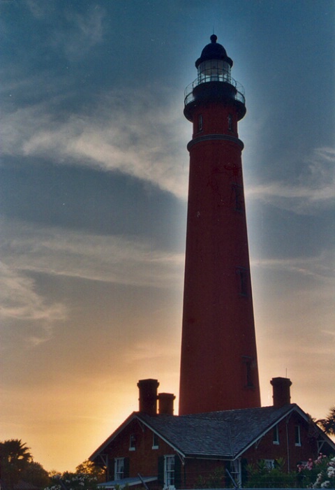 Ponce lighthouse at sunset