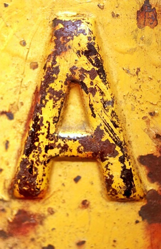 Rusty Yellow Letter A