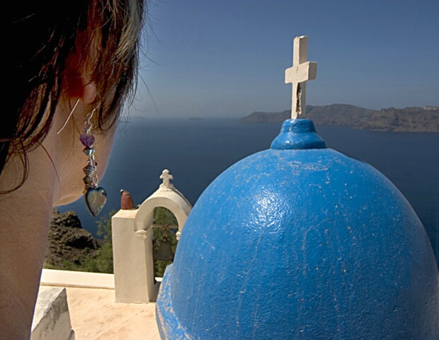 The view from Ikies Church Oia, Santorini