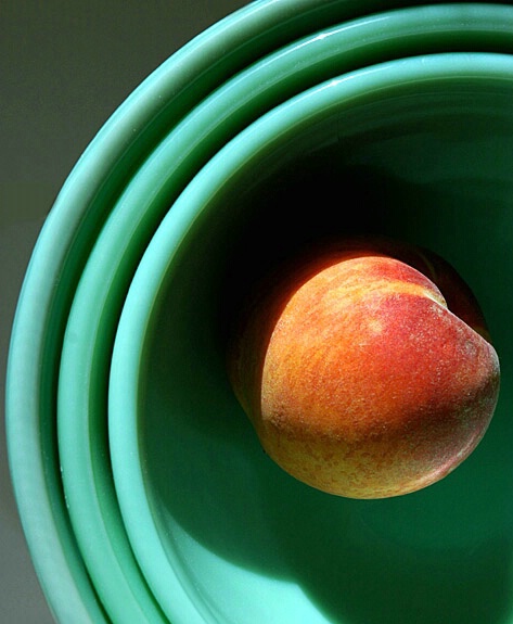 Green Bowls with Peach