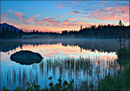 A Misty String Lake