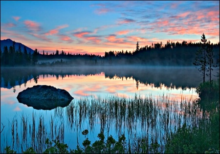 A Misty String Lake