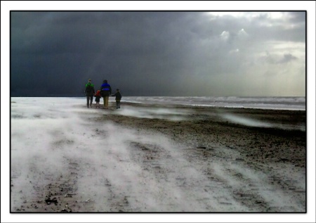 Sandblasting on Beach