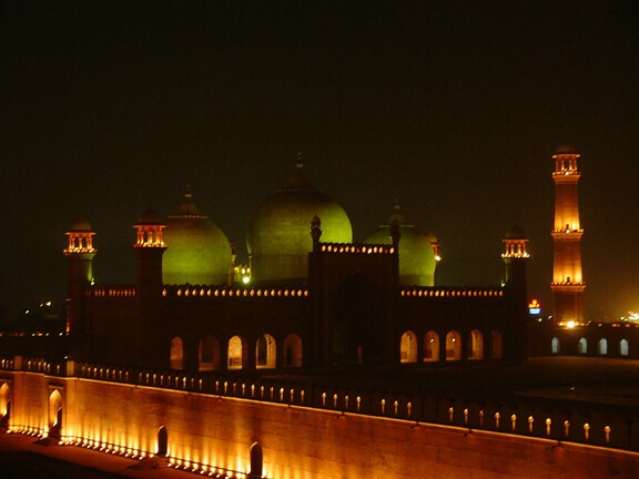 Badshahi Mosque By Night 