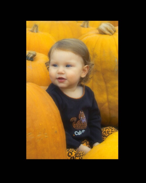 Katie in the pumpkins