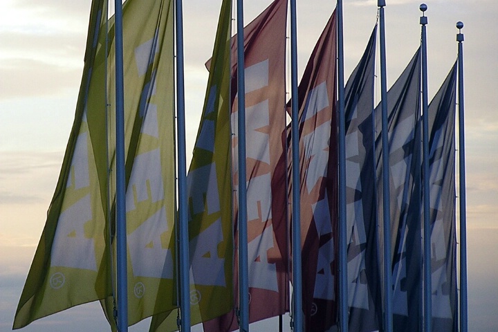 Ikea Flags at Sunset