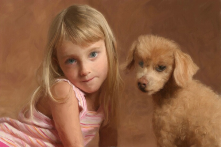 Me and My Dog Oil Painting