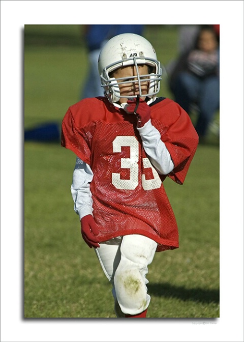 Eight-year-old halfback/safety