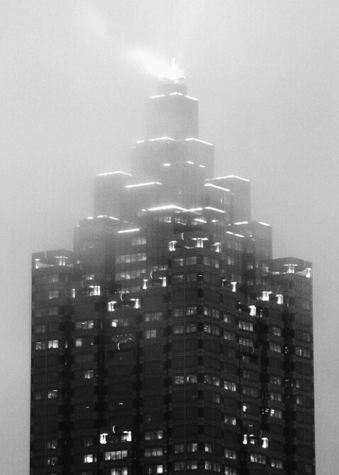 High Rise in Fog, Atlanta 2-2-04 - ID: 643911 © Robert A. Burns