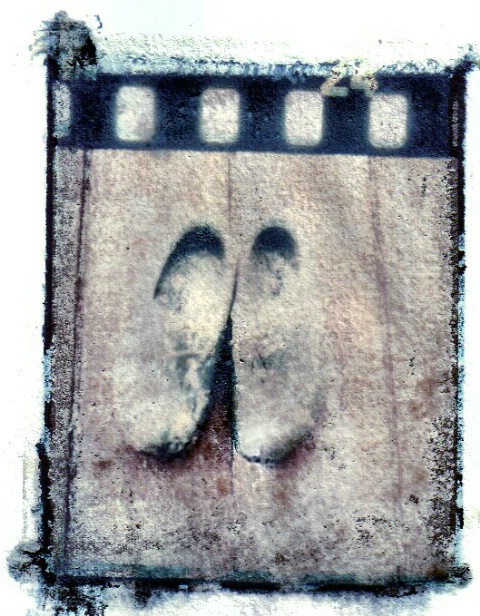 blue shoes II - Polaroid transfer