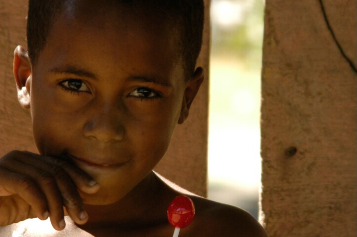 The boy with lollipop