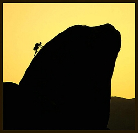 Woman climbing