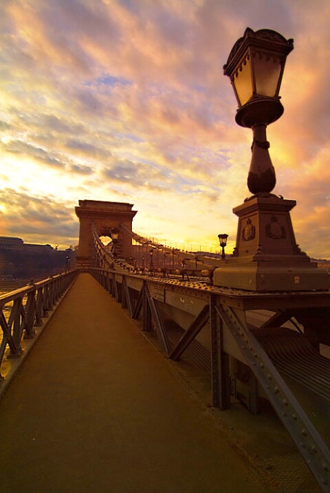 The Chain Bridge, Budapest, Hungary.