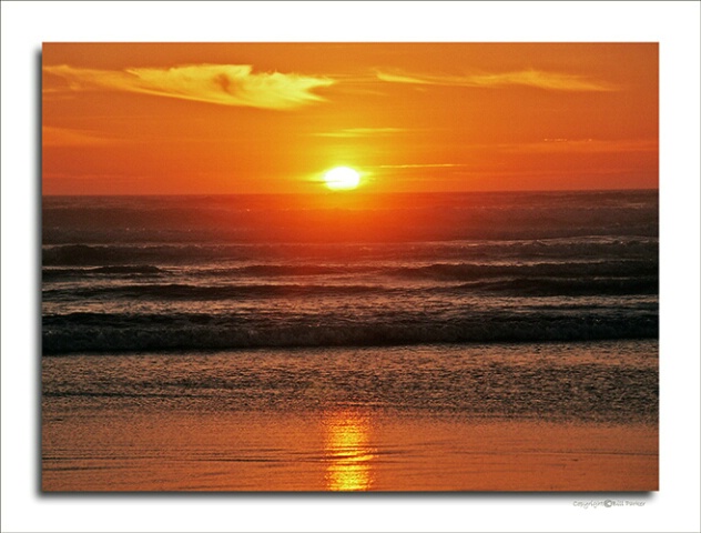 Sun dips over Pacific horizon
