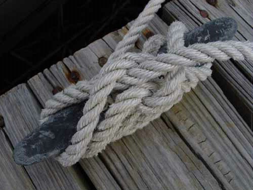 tied up at the dock