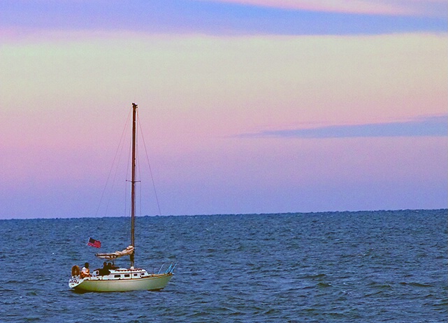 Sailboat at Sunset - Lake Michigan