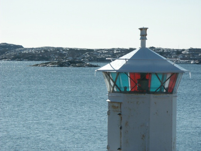 Lighthouse in clear crisp swedish winterligh
