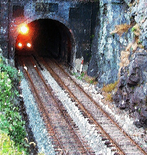 Rushing through tunnel