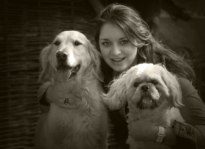 Linda and her two lovely dogs