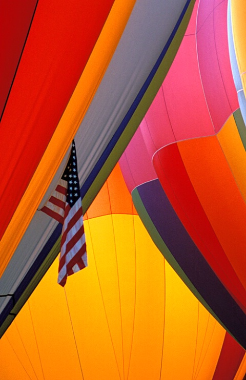 Flag and Balloons