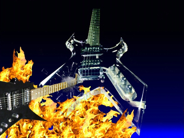 Exploding guitar in Space