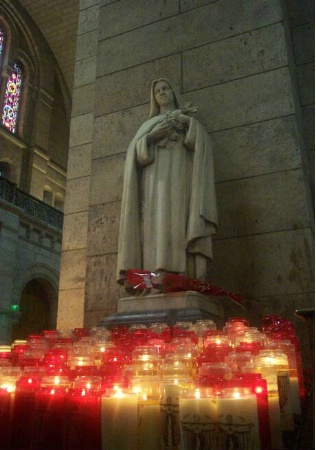 Mary and candles at the Sacre Coeur