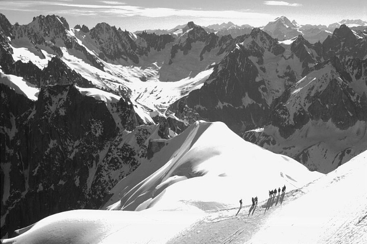 Climbers, Aigulle Du Midi,  French Alps