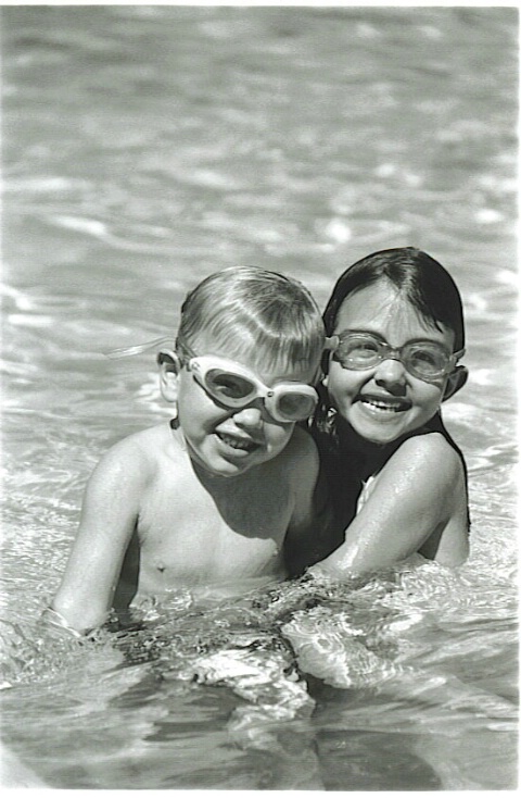 Andie and Matthew swimming