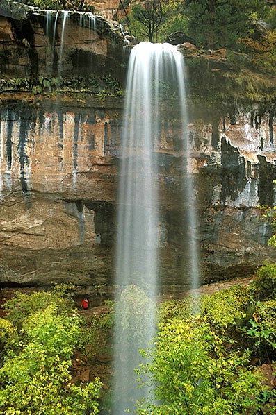 Red Raincoat & Falls - ID: 528178 © Brian d. Reed