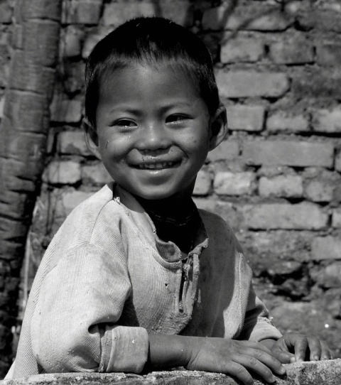 Nepali Child Black & White