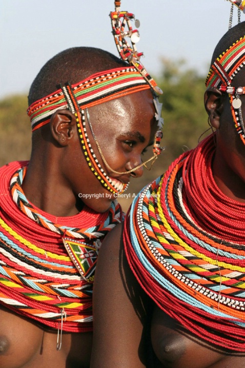 Kenyan Samburu girl smiling 7643 - ID: 916166 © Cheryl  A. Moseley