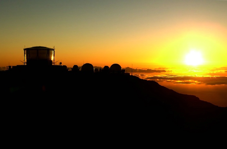 Observatory sunset atop Mt Haleakala Maui HI.