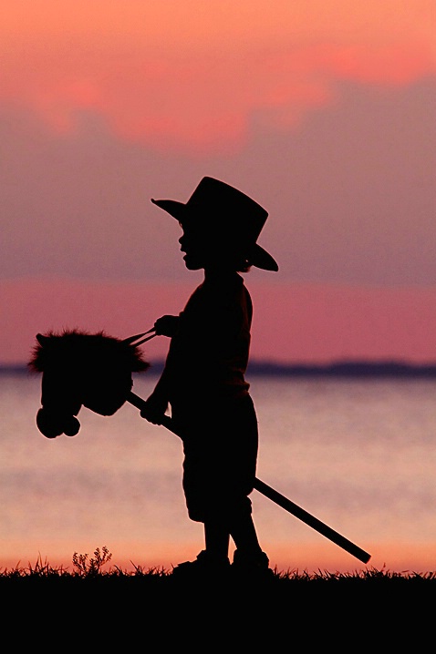 Little Cowpoke at Sunset - ID: 972931 © Wendy M. Amdahl