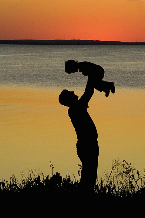 Father Son Sunset Silhouette - ID: 973324 © Wendy M. Amdahl