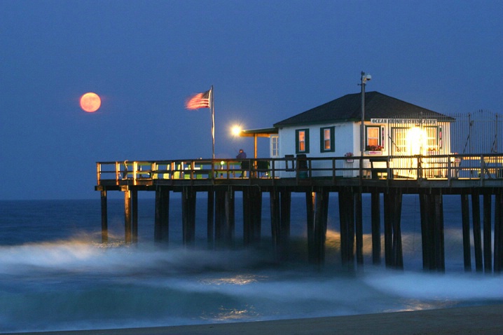 Moonrise Over the Pier