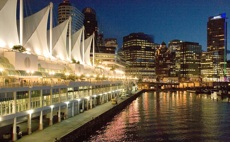 Vancouver, BC, Canada, Port, Night 