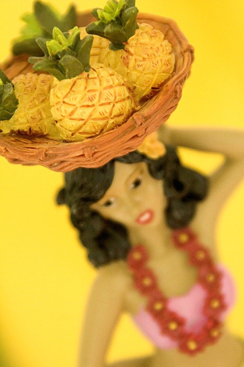 Hula Girl with Pineapples on Yellow 1 - ID: 997792 © Wendy M. Amdahl